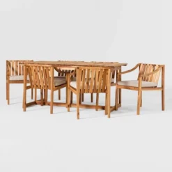 7pc Modern Slatted Wood Outdoor Dining Set - Saracina Home 9 7pc Modern Slatted Wood Outdoor Dining Set - Saracina Home -Garden Outdoor Store GUEST 004dfb25 1c23 4390 ab30 32ab6c6abcb4