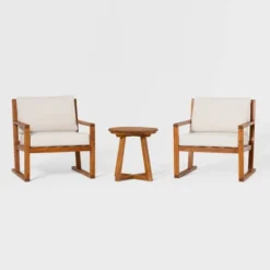 Saracina Home 3pc Modern Slat-Back Acacia Outdoor Conversation Set With Cushions 10 Saracina Home 3pc Modern Slat-Back Acacia Outdoor Conversation Set With Cushions -Garden Outdoor Store GUEST 051bd24b e509 42d0 a30a 0bac2d263977