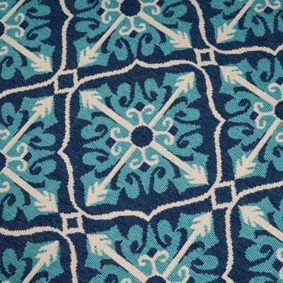 5'3" X 7' Morocco Trellis Outdoor Rug Ivory/Blue - Christopher Knight Home 4 5'3" X 7' Morocco Trellis Outdoor Rug Ivory/Blue - Christopher Knight Home - Image 4