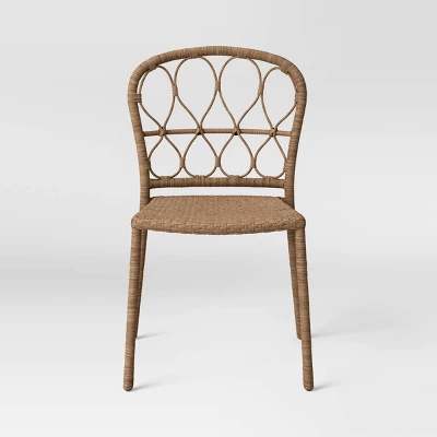 4pc Britanna Wicker Rattan Outdoor Patio Dining Chairs Arm Chairs Brown - Opalhouse™ 3 4pc Britanna Wicker Rattan Outdoor Patio Dining Chairs Arm Chairs Brown - Opalhouse™ - Image 3