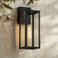 John Timberland Titan Modern Outdoor Wall Light Fixtures Set Of 2 Mystic Black Rectangular Frame 17" Clear Glass For Post Exterior Barn 14 John Timberland Titan Modern Outdoor Wall Light Fixtures Set Of 2 Mystic Black Rectangular Frame 17" Clear Glass For Post Exterior Barn -Garden Outdoor Store GUEST 0c674eee 32f6 4379 92bc 367c45f09e00