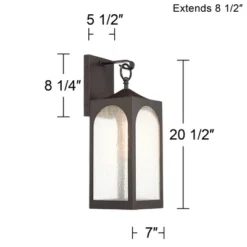 Possini Euro Design Tyne Modern Outdoor Wall Light Fixture Bronze 20 1/2" Seedy Glass For Post Exterior Barn Deck House Porch Yard Posts Patio Home -Garden Outdoor Store GUEST 12839ca8 a9a2 4513 bec8 5cd2eb36f7a2