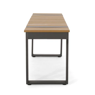 Cibola Outdoor Aluminum Dining Bench - Natural/Gray - Christopher Knight Home 2 Cibola Outdoor Aluminum Dining Bench - Natural/Gray - Christopher Knight Home - Image 2