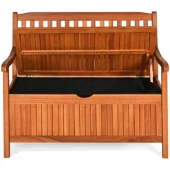 Costway 42'' Storage Bench Deck Box Solid Wood Seating Container Tools Toys W/Backrest 17 Costway 42'' Storage Bench Deck Box Solid Wood Seating Container Tools Toys W/Backrest -Garden Outdoor Store GUEST 166e6e3d fc9e 4cc0 b96e 26a0613eeb9b