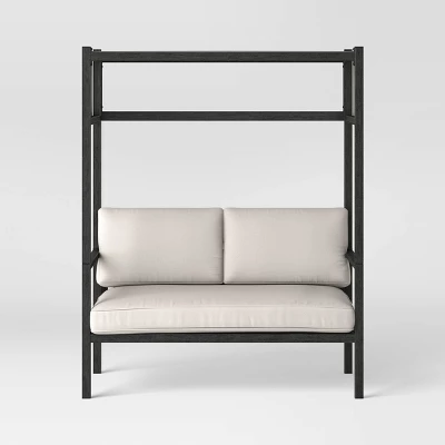 Ryegate 2pc 4' Mini Patio Daybed With Ottoman Weathered Teak - Threshold™ 3 Ryegate 2pc 4' Mini Patio Daybed With Ottoman Weathered Teak - Threshold™ - Image 3