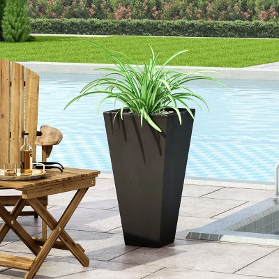 25" Wide Square Ella Planter Cast Stone Black - Christopher Knight Home -Garden Outdoor Store GUEST 27ef76ed 9ab6 44a7 9747 50579aef1d7e