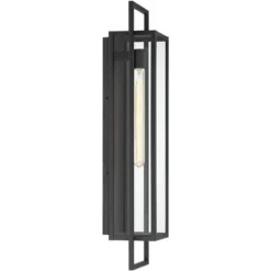 Possini Euro Design Jericho Modern Outdoor Wall Light Fixture Textured Black Steel 28" Clear Glass For Post Exterior Barn Deck House Porch Yard Patio 11 Possini Euro Design Jericho Modern Outdoor Wall Light Fixture Textured Black Steel 28" Clear Glass For Post Exterior Barn Deck House Porch Yard Patio -Garden Outdoor Store GUEST 28c6184f 38ae 4c64 99fc 935187dde775