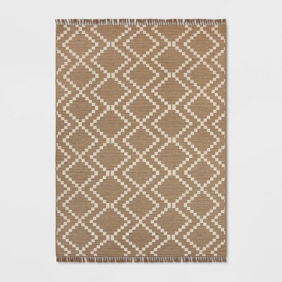 Check Diamonds Outdoor Rug Tan - Threshold™ 6 Check Diamonds Outdoor Rug Tan - Threshold™ - Image 6