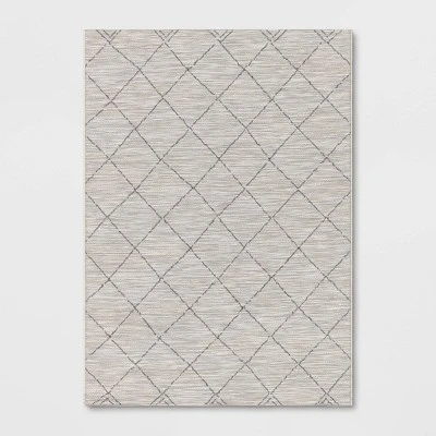 Mira Geometric Diamond Indoor/Outdoor Rug Cream - Threshold™ 4 Mira Geometric Diamond Indoor/Outdoor Rug Cream - Threshold™ - Image 4