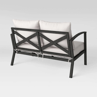 Ryegate Weathered Teak Patio Loveseat - Threshold™ 3 Ryegate Weathered Teak Patio Loveseat - Threshold™ - Image 3