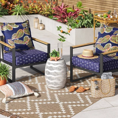 Arete Outdoor Deep Seat Cushion Navy - Threshold™ 1 Arete Outdoor Deep Seat Cushion Navy - Threshold™