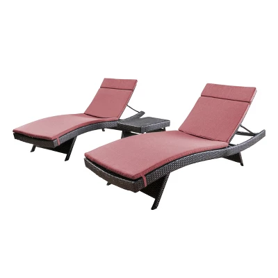 Salem 3pc Brown Wicker Lounge And Coffee Table - Charcoal - Christopher Knight Home 1 Salem 3pc Brown Wicker Lounge And Coffee Table - Charcoal - Christopher Knight Home