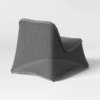 2pc Wexler Wicker Stacking Outdoor Patio Chairs, Armless Chairs Gray - Threshold™ 2 2pc Wexler Wicker Stacking Outdoor Patio Chairs, Armless Chairs Gray - Threshold™ - Image 2