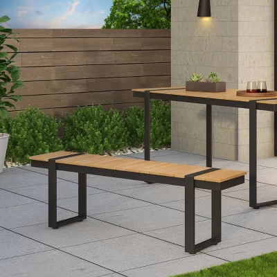 Cibola Outdoor Aluminum Dining Bench - Natural/Gray - Christopher Knight Home 1 Cibola Outdoor Aluminum Dining Bench - Natural/Gray - Christopher Knight Home