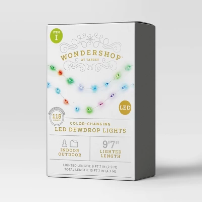 115ct LED High Density Dewdrop Christmas String Lights Color Changing With Silver Wire - Wondershop™ 3 115ct LED High Density Dewdrop Christmas String Lights Color Changing With Silver Wire - Wondershop™ - Image 3