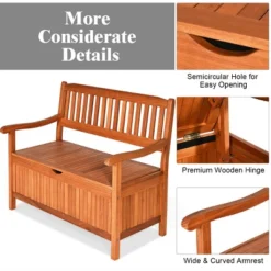 Costway 42'' Storage Bench Deck Box Solid Wood Seating Container Tools Toys W/Backrest 16 Costway 42'' Storage Bench Deck Box Solid Wood Seating Container Tools Toys W/Backrest -Garden Outdoor Store GUEST 6d0b41e7 ffc8 4905 a7f5 e41fb250f4a9