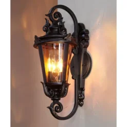 John Timberland Casa Marseille Vintage Rustic Outdoor Wall Light Fixture Bronze Scroll 21 1/2" Hammered Glass For Post Exterior Barn Deck House Porch -Garden Outdoor Store GUEST 6e657ba7 f470 45d7 a4d5 2ac6a3a73ab3