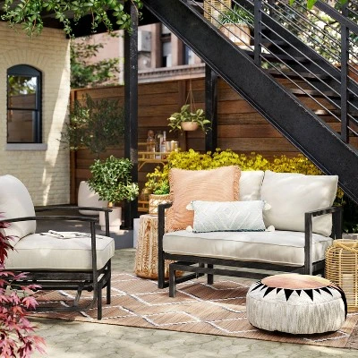 2pc Ryegate Glider Outdoor Patio Chairs, Club Chairs Gray - Threshold™ 1 2pc Ryegate Glider Outdoor Patio Chairs, Club Chairs Gray - Threshold™