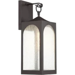 Possini Euro Design Tyne Modern Outdoor Wall Light Fixture Bronze 20 1/2" Seedy Glass For Post Exterior Barn Deck House Porch Yard Posts Patio Home -Garden Outdoor Store GUEST 736cdfea 3b34 4265 80da 2a4124f385c5