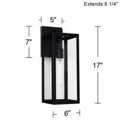 John Timberland Titan Modern Outdoor Wall Light Fixtures Set Of 2 Mystic Black Rectangular Frame 17" Clear Glass For Post Exterior Barn 15 John Timberland Titan Modern Outdoor Wall Light Fixtures Set Of 2 Mystic Black Rectangular Frame 17" Clear Glass For Post Exterior Barn -Garden Outdoor Store GUEST 7688985c 0ed1 4e86 af52 74428e1347bd