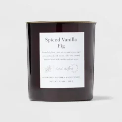Clear Colored Glass With Woodwick And Brass Metal Inset Lid Spice Vanilla Fig Candle Purple - Threshold™ 8 Clear Colored Glass With Woodwick And Brass Metal Inset Lid Spice Vanilla Fig Candle Purple - Threshold™ -Garden Outdoor Store GUEST 80884ab1 75d4 4adc 8675 96b625da6f8e