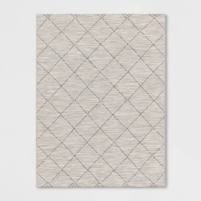 Mira Geometric Diamond Indoor/Outdoor Rug Cream - Threshold™ 5 Mira Geometric Diamond Indoor/Outdoor Rug Cream - Threshold™ - Image 5