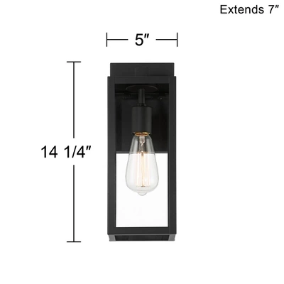 John Timberland Titan Modern Outdoor Wall Light Fixtures Set Of 2 Mystic Black 14 1/4" Clear Glass For Post Exterior Barn Deck House Porch Yard Patio 6 John Timberland Titan Modern Outdoor Wall Light Fixtures Set Of 2 Mystic Black 14 1/4" Clear Glass For Post Exterior Barn Deck House Porch Yard Patio - Image 6