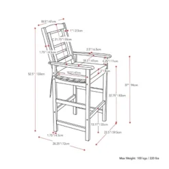 Miramar 5pc Square Wood Patio Bar Height Dining Set - Cinnamon Brown/Black - CorLiving 17 Miramar 5pc Square Wood Patio Bar Height Dining Set - Cinnamon Brown/Black - CorLiving -Garden Outdoor Store GUEST a5d26a7b 3809 4499 a602 b3b85513717b
