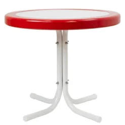 Northlight 22" Outdoor Retro Tulip Side Table, Red And White 5 Northlight 22" Outdoor Retro Tulip Side Table, Red And White -Garden Outdoor Store GUEST a835b535 c33f 4117 859b 953bc104ff96