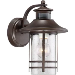 John Timberland Galt Outdoor Mission Wall Light Fixture Oil Rubbed Bronze Motion Sensor Dusk To Dawn 11 1/4" Seedy Glass For Post Exterior Barn Deck -Garden Outdoor Store GUEST ab6900e3 c526 4bbd afab 85a47ca1d1f8