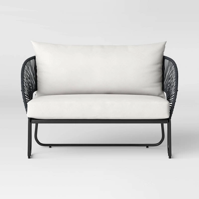 Mackworth Rope Patio Loveseat - Black - Threshold™ 2 Mackworth Rope Patio Loveseat - Black - Threshold™ - Image 2
