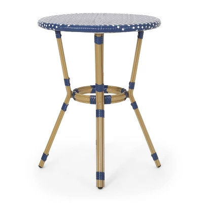 Paul 3pc Outdoor Aluminum French Bistro Set - Dark Teal/White/Bamboo - Christopher Knight Home 6 Paul 3pc Outdoor Aluminum French Bistro Set - Dark Teal/White/Bamboo - Christopher Knight Home - Image 6