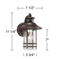 John Timberland Galt Outdoor Mission Wall Light Fixture Oil Rubbed Bronze Motion Sensor Dusk To Dawn 11 1/4" Seedy Glass For Post Exterior Barn Deck -Garden Outdoor Store GUEST b51d9d71 7ac5 4b8d 9d17 080458e9b318