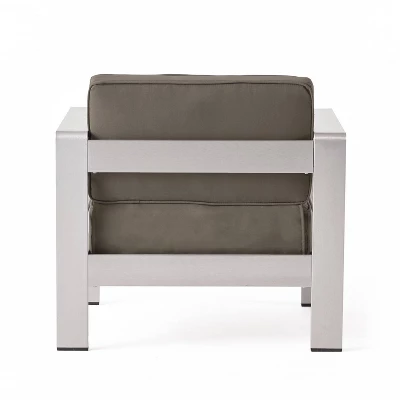Cape Coral 5pc Aluminum And MGO Seating Set With Fire Table Khaki/Light Gray - Christopher Knight Home 10 Cape Coral 5pc Aluminum And MGO Seating Set With Fire Table Khaki/Light Gray - Christopher Knight Home - Image 10