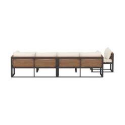 4pc Metal & Wood All Weather Patio Sectional Set - Natural - Saracina Home 8 4pc Metal & Wood All Weather Patio Sectional Set - Natural - Saracina Home -Garden Outdoor Store GUEST b94104d7 4632 4941 9fa9 03916e0b92c6