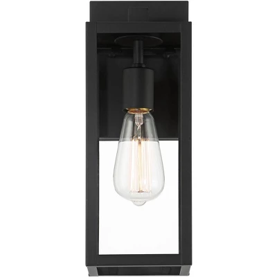 John Timberland Titan Modern Outdoor Wall Light Fixtures Set Of 2 Mystic Black 14 1/4" Clear Glass For Post Exterior Barn Deck House Porch Yard Patio 3 John Timberland Titan Modern Outdoor Wall Light Fixtures Set Of 2 Mystic Black 14 1/4" Clear Glass For Post Exterior Barn Deck House Porch Yard Patio - Image 3