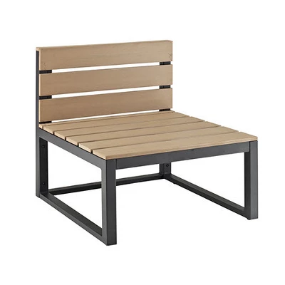 4pc Metal & Wood All Weather Patio Sectional Set - Natural - Saracina Home 3 4pc Metal & Wood All Weather Patio Sectional Set - Natural - Saracina Home - Image 3