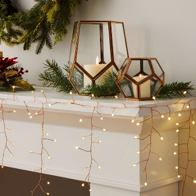 164ct LED High Density Dewdrop Garland Christmas Icicle Lights Warm White With Copper Wire - Wondershop™ 1 164ct LED High Density Dewdrop Garland Christmas Icicle Lights Warm White With Copper Wire - Wondershop™