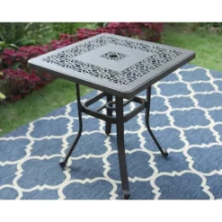 Outdoor Cast Aluminum Table With 1.97" Umbrella Hole - Brown - Captiva Designs 7 Outdoor Cast Aluminum Table With 1.97" Umbrella Hole - Brown - Captiva Designs -Garden Outdoor Store GUEST d562b4e3 c7fa 4118 b63b 8c8767e83fbe