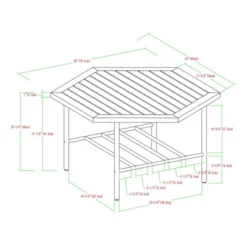 Saybrook Modern Metal And Wood Patio Hexagon Coffee Table - Dark Brown - Saracina Home -Garden Outdoor Store GUEST d69fcad8 dd78 44f7 9cb3 7ab9f63b2a4f