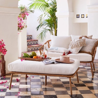 Britanna Oversized Patio Ottoman - Linen - Opalhouse™ 1 Britanna Oversized Patio Ottoman - Linen - Opalhouse™