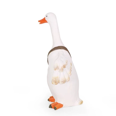 Christopher Knight Home 16" Wide Farnum Concrete Outdoor Novelty Goose Planter White/Brown 4 Christopher Knight Home 16" Wide Farnum Concrete Outdoor Novelty Goose Planter White/Brown - Image 4