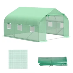 Outsunny Greenhouse Replacement Cover For 11.5' X 10' X 6.5' Walk-in Tunnel PE Hot House Plastic Cover With Zipper Door And 6 Roll Up Windows (Frame Not Included) 9 Outsunny Greenhouse Replacement Cover For 11.5' X 10' X 6.5' Walk-in Tunnel PE Hot House Plastic Cover With Zipper Door And 6 Roll Up Windows (Frame Not Included) -Garden Outdoor Store GUEST fd408481 f6ff 4ba9 a9a4 1bd58e4b6699