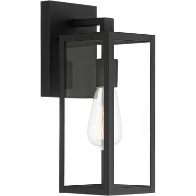 John Timberland Titan Modern Outdoor Wall Light Fixtures Set Of 2 Mystic Black 14 1/4" Clear Glass For Post Exterior Barn Deck House Porch Yard Patio 4 John Timberland Titan Modern Outdoor Wall Light Fixtures Set Of 2 Mystic Black 14 1/4" Clear Glass For Post Exterior Barn Deck House Porch Yard Patio - Image 4